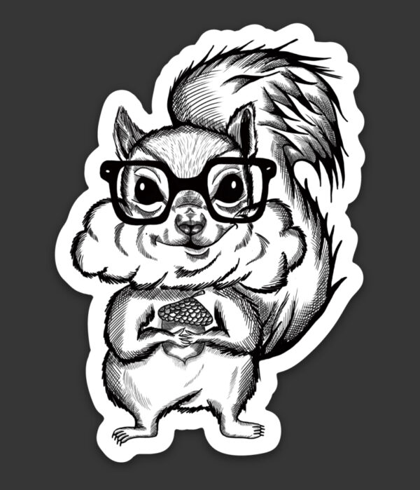 Squirrel Nerd Sticker