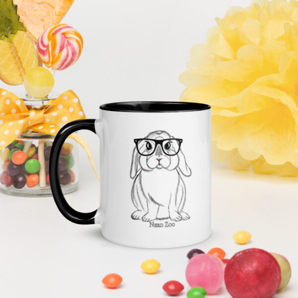 Bunny Nerd Mug with splash of color - Image 2