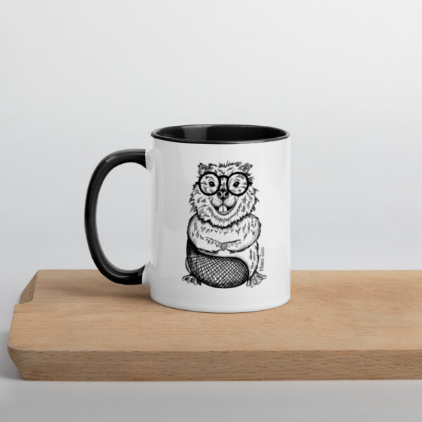 Beaver Nerd Mug with splash of color