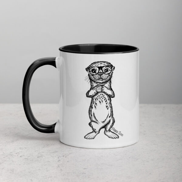 Sea Otter Nerd Mug with splash of color