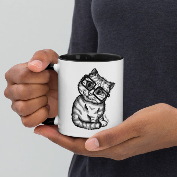 Cat Nerd Mug with splash of color - Image 3