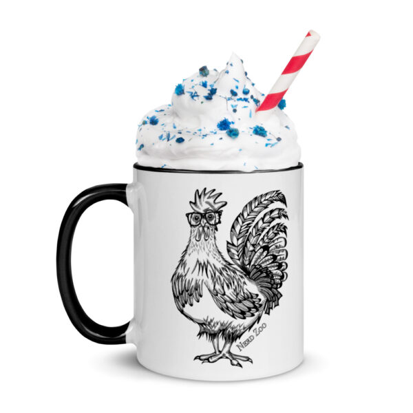 Chicken Nerd mug with splash of color - Image 2