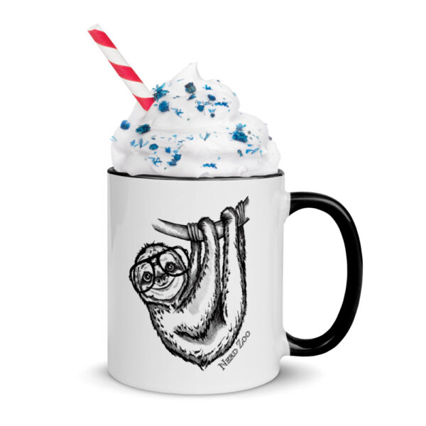 Sloth Nerd Mug with splash of color - Image 3