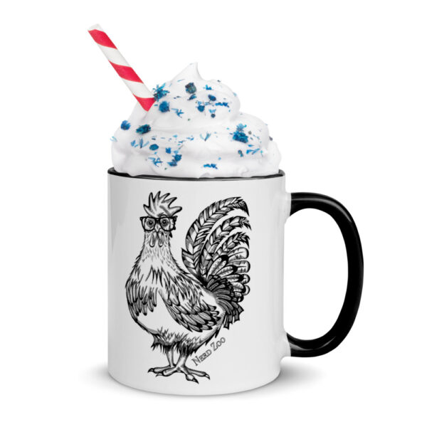 Chicken Nerd mug with splash of color - Image 3