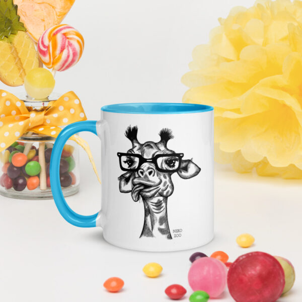 Giraffe Nerd Mug with splash of color