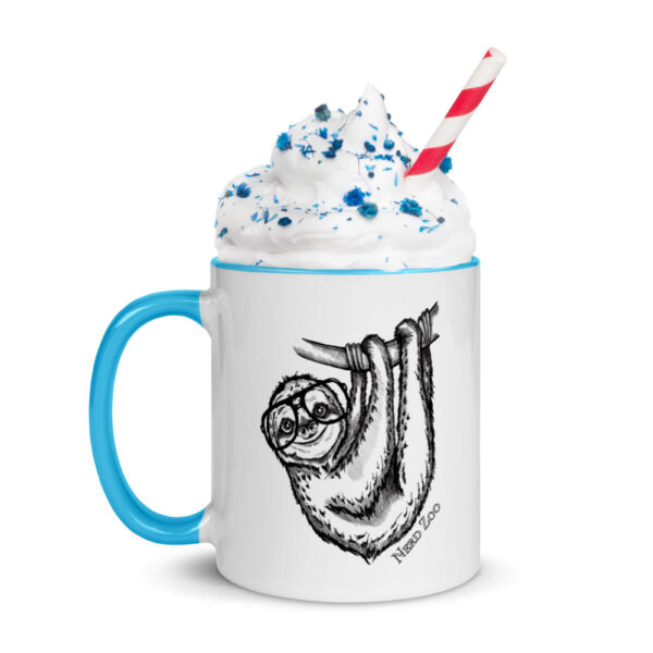 Sloth Nerd Mug with splash of color