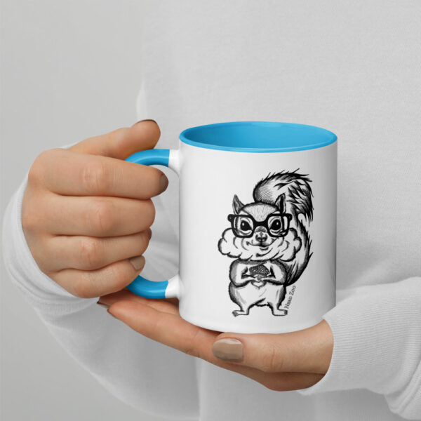 Squirrel Nerd Mug with Splash of Color