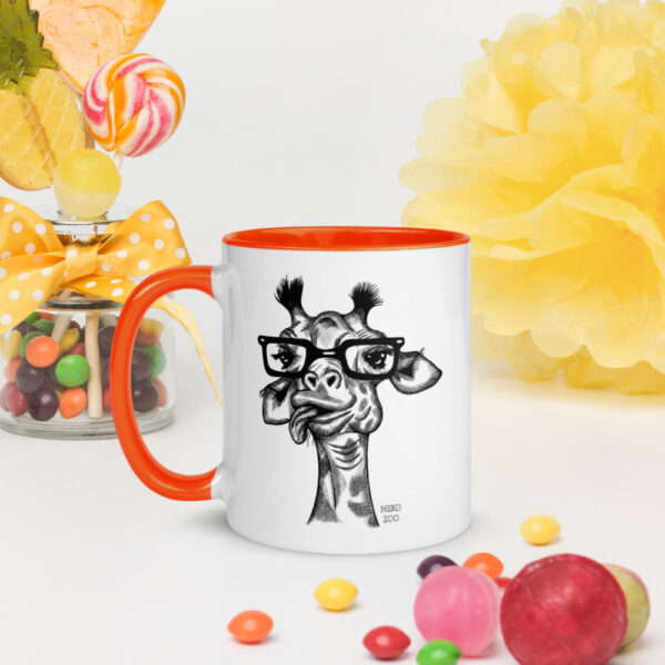 Giraffe Nerd Mug with splash of color - Image 8