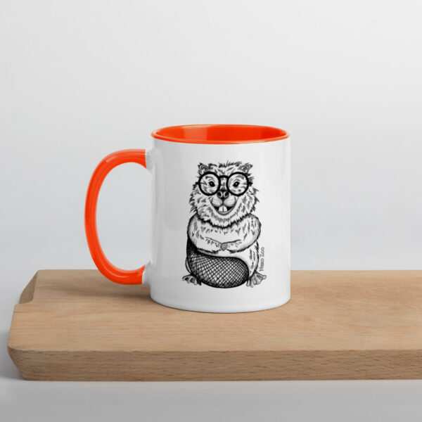 Beaver Nerd Mug with splash of color - Image 8