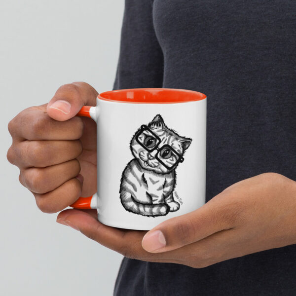 Cat Nerd Mug with splash of color - Image 7