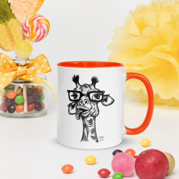 Giraffe Nerd Mug with splash of color - Image 9