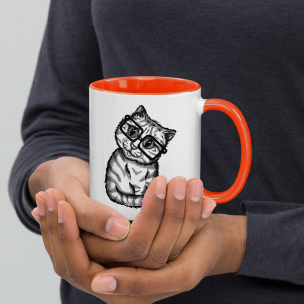 Cat Nerd Mug with splash of color - Image 6