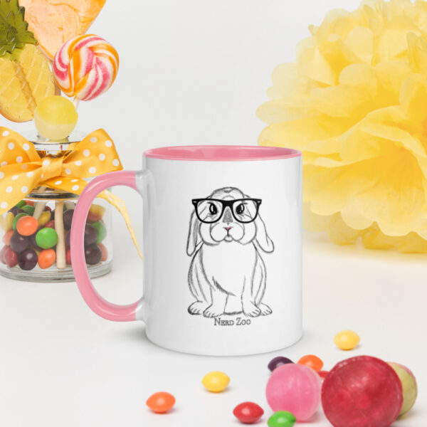 Bunny Nerd Mug with splash of color