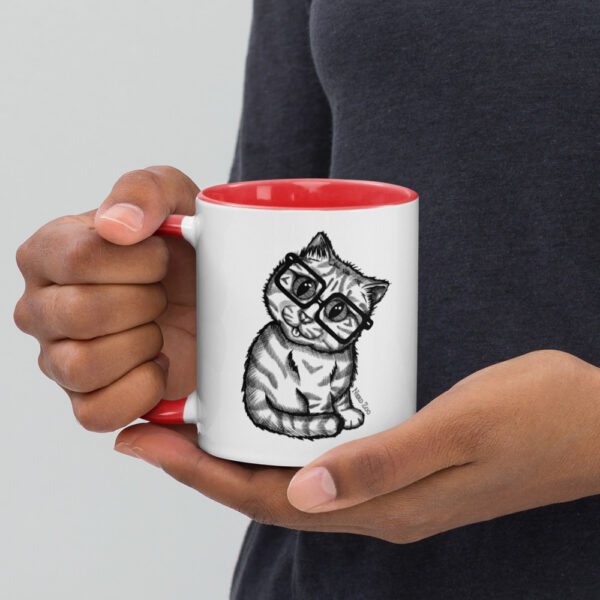 Cat Nerd Mug with splash of color - Image 5