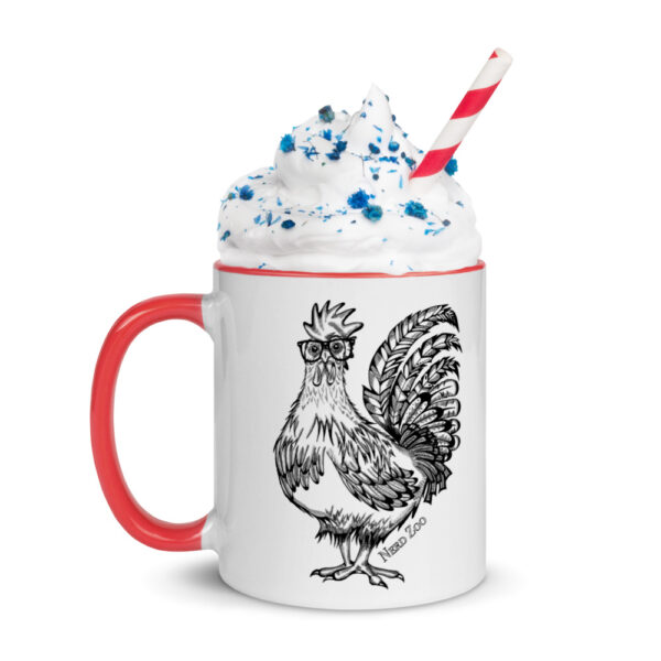 Chicken Nerd mug with splash of color - Image 4