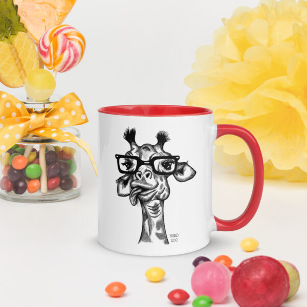 Giraffe Nerd Mug with splash of color - Image 6