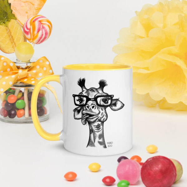 Giraffe Nerd Mug with splash of color - Image 16