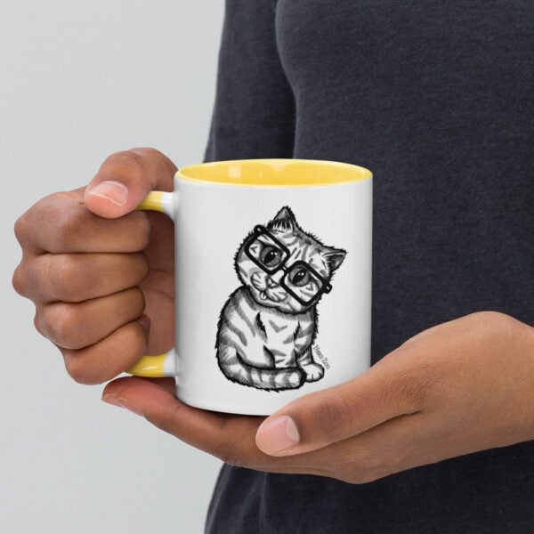 Cat Nerd Mug with splash of color - Image 12