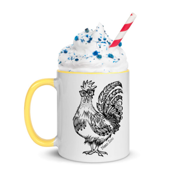 Chicken Nerd mug with splash of color