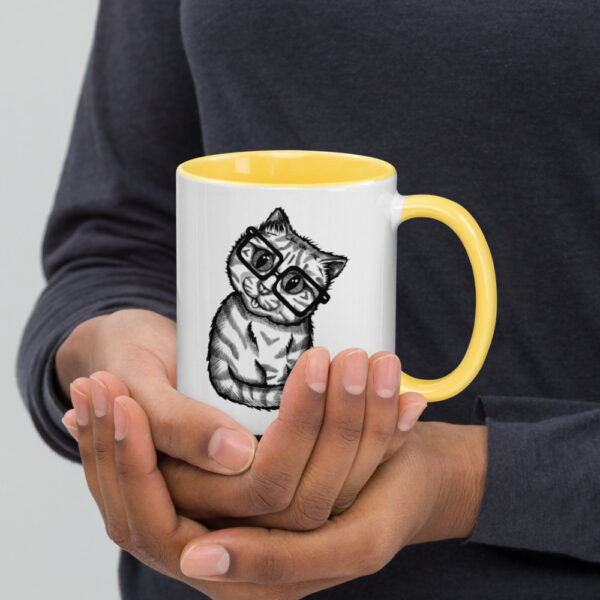 Cat Nerd Mug with splash of color