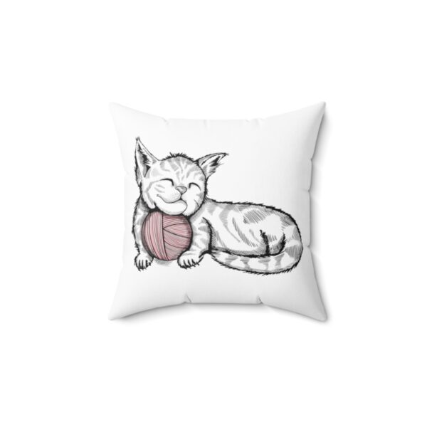 Cat Snuggles Spun Polyester Square Pillow