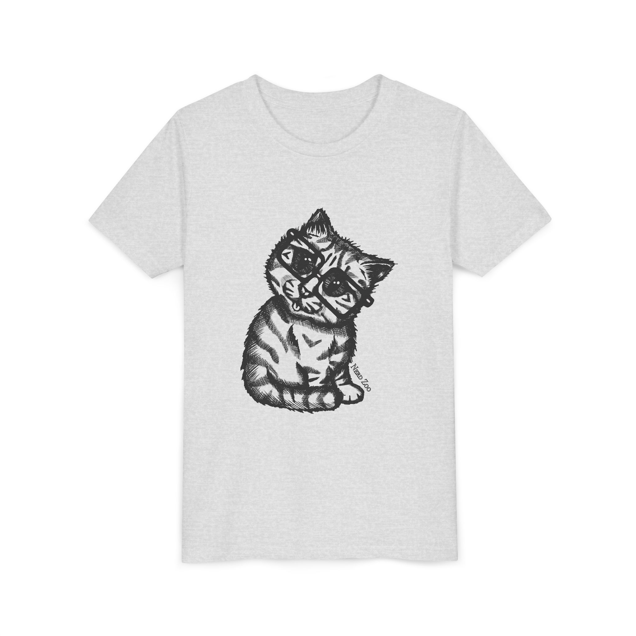Youth Tee — Cute Kitten with Glasses Graphic - Image 7