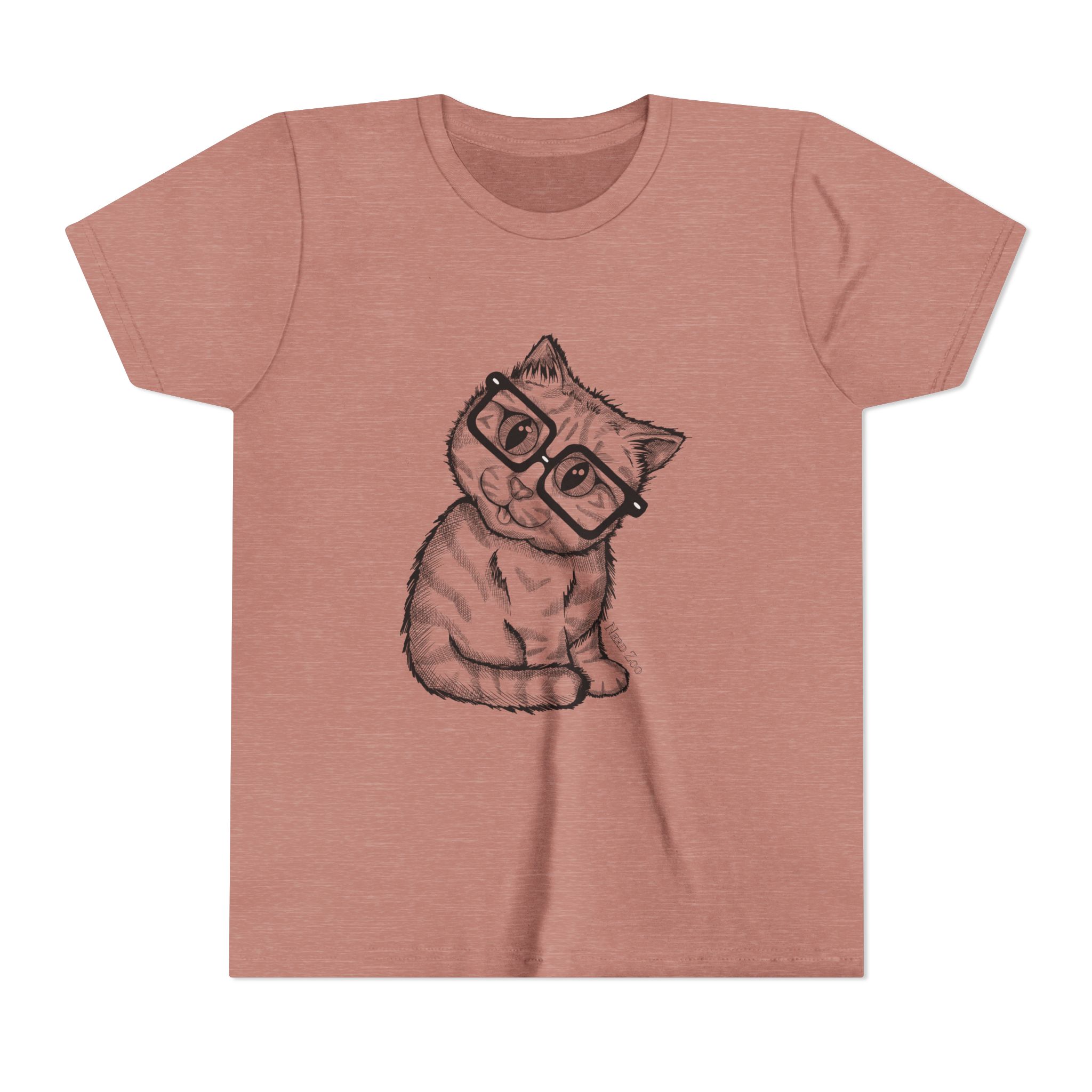 Youth Tee — Cute Kitten with Glasses Graphic - Image 9