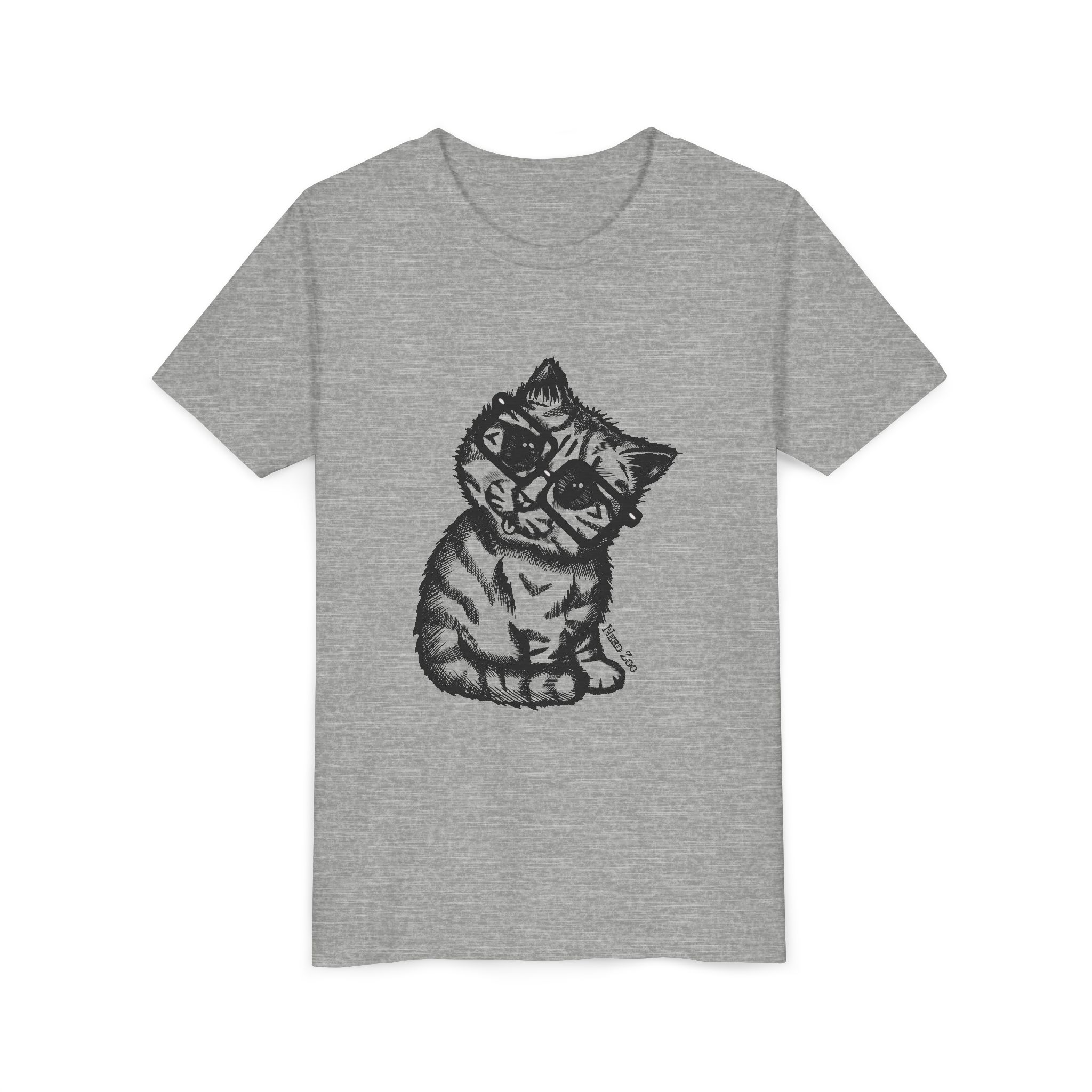 Youth Tee — Cute Kitten with Glasses Graphic - Image 23